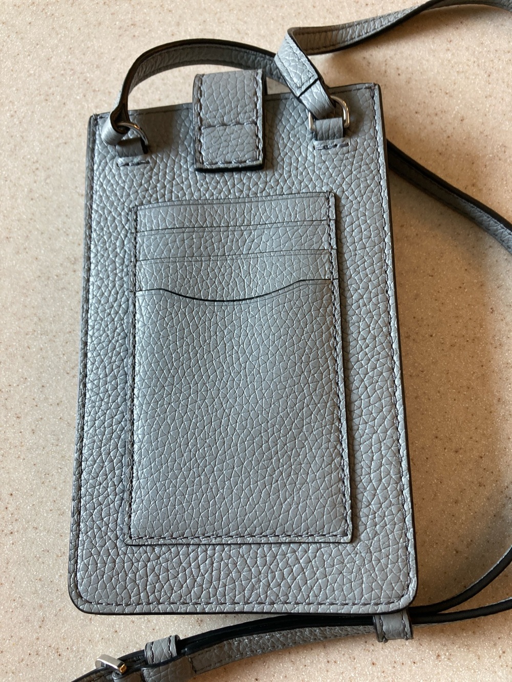 Marc Jacobs Gray Pebble Leather Phone Crossbody Bag Card Holder - Picture 3 of 9